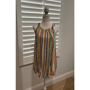Torrid Size 0 Multicolor Striped Gauze Tank – High Neck – Lightweight